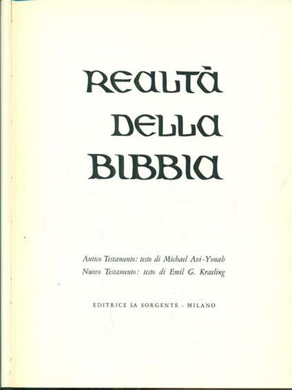 Realtà della Bibbia - copertina