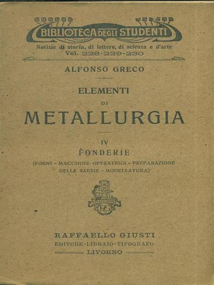 Metallurgia - Alfonso Greco - copertina