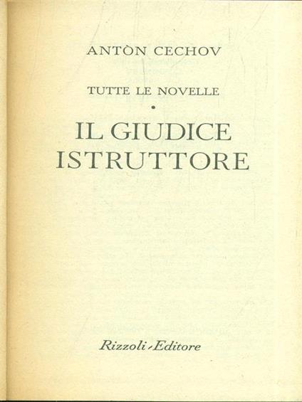 Il giudice istruttore - Anton Cechov - copertina