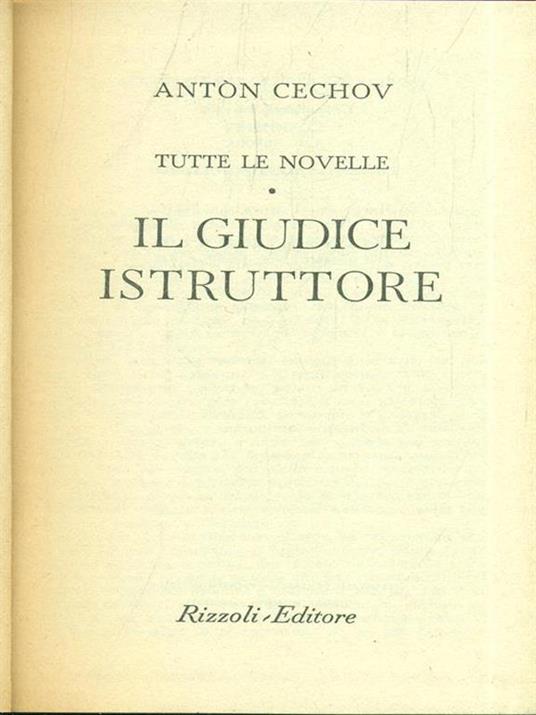 Il giudice istruttore - Anton Cechov - copertina