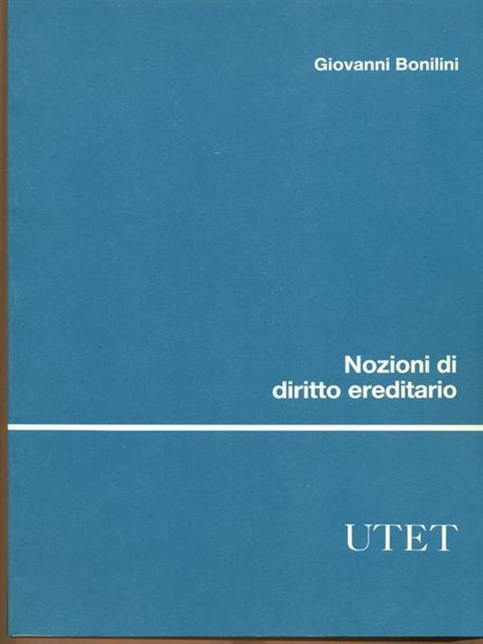 Nozioni di diritto ereditario - Giovanni Bonilini - copertina