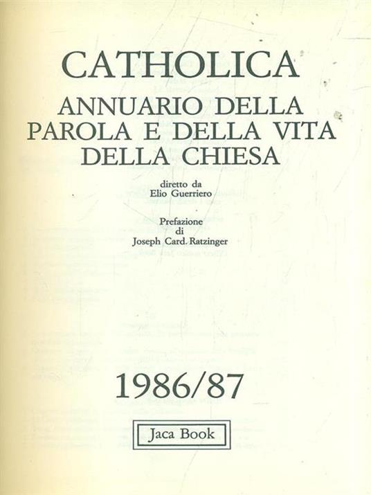 Catholica 86/87 - Elio Guerriero - copertina
