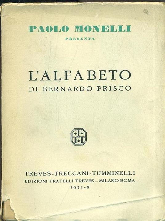 L' alfabeto di Bernardo Prisco - Paolo Monelli - copertina