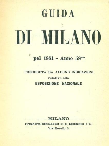Guida di Milano 1881 - copertina