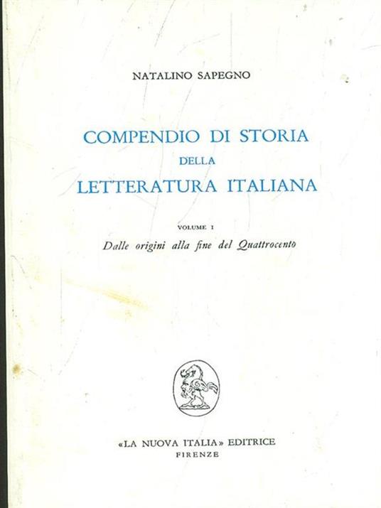 Compendio di storia della letteratura italiana. I - Natalino Sapegno - 5