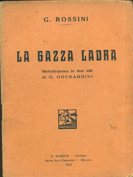 La gazza ladra - Gioachino Rossini - copertina