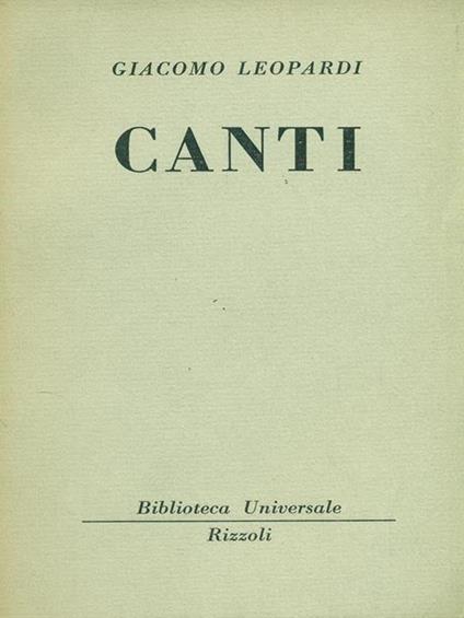 Canti - Giacomo Leopardi - copertina
