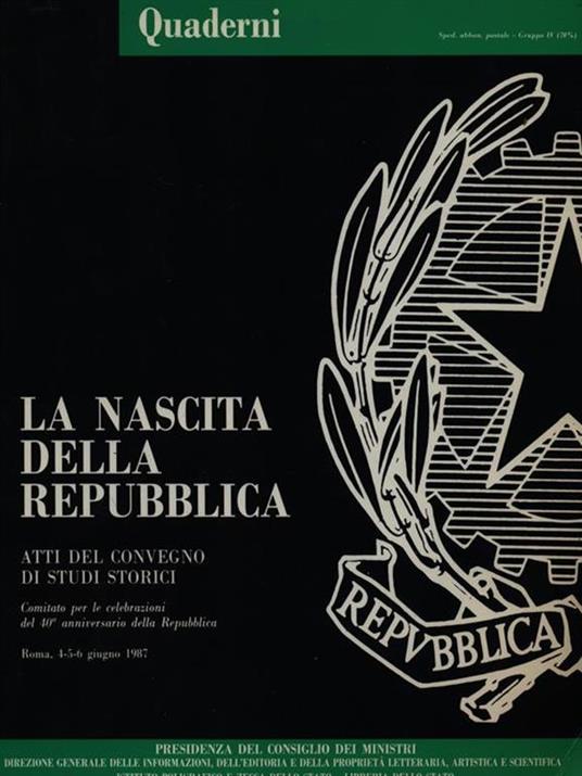 La nascita della repubblica - copertina