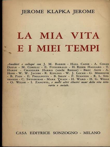 La mia vita e i miei tempi - Jerome K. Jerome - copertina