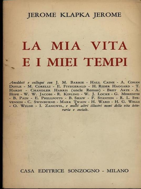 La mia vita e i miei tempi - Jerome K. Jerome - copertina