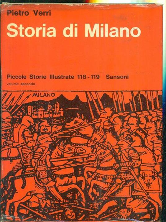 Storia di Milano. Volume secondo - Pietro Verri - copertina