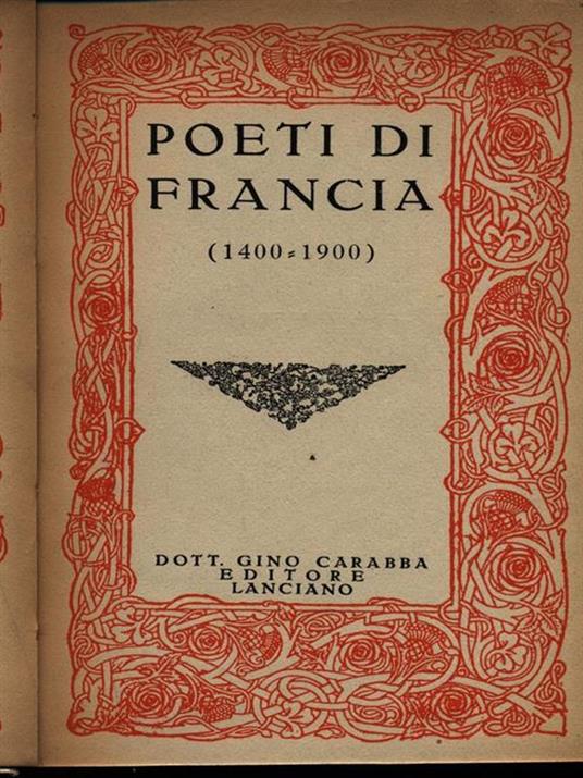 Poeti di Francia 1400-1900 - copertina