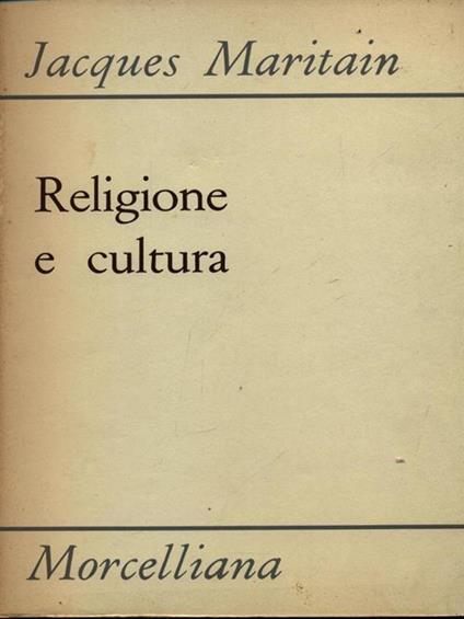 Religione e cultura - Jacques Maritain - copertina