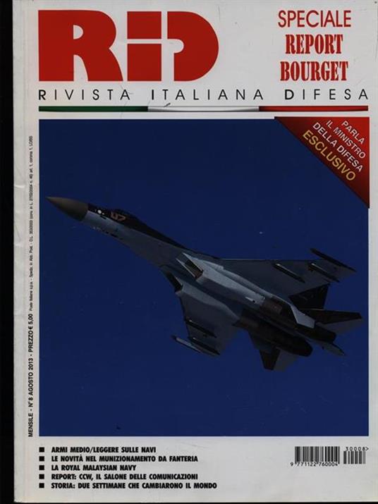RID Rivista Italiana Difesa n. 8/agosto 2013 - copertina