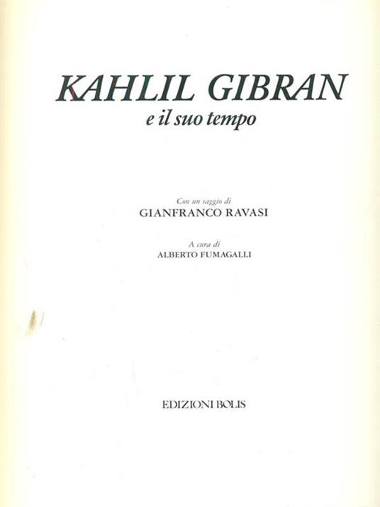 Kahlil Gibran e il suo tempo - Alberto Fumagalli - copertina