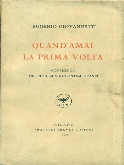 Quand'amai la prima volta - copertina
