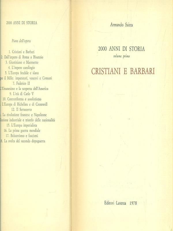 2000 anni di storia 1. Cristiani e barbari