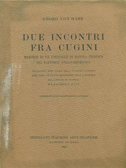 Due incontri fra cugini - copertina