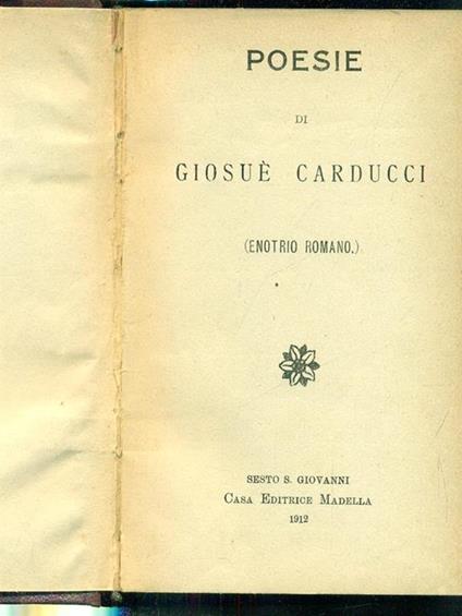 Poesie - Giosuè Carducci - copertina
