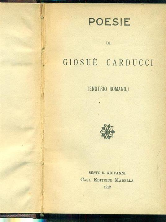 Poesie - Giosuè Carducci - copertina