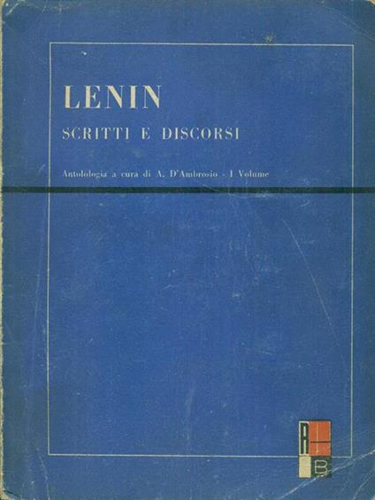 Scritti e discorsi I volume - Lenin - copertina