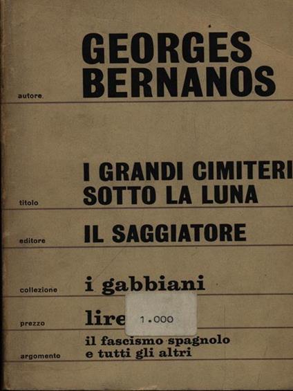 I grandi cimiteri sotto la luna - Georges Bernanos - copertina