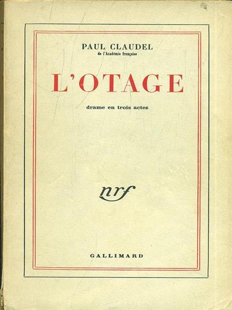 L' otage - Paul Claudel - copertina