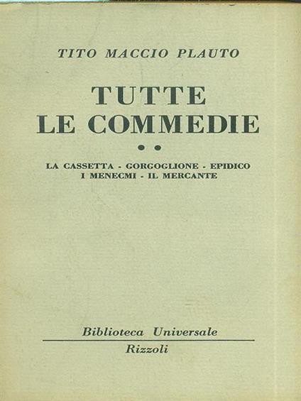 Tutte le commedie (II) - T. Maccio Plauto - copertina