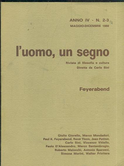L' uomo, un segno - Anno IV n. 2-3/Maggio dicembre 1980 - copertina