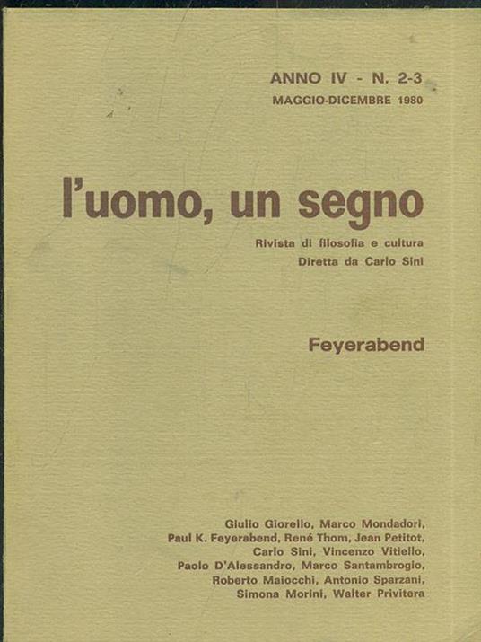 L' uomo, un segno - Anno IV n. 2-3/Maggio dicembre 1980 - copertina
