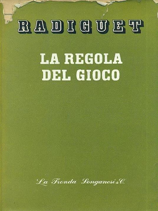 La regola del gioco - Raymond Radiguet - copertina