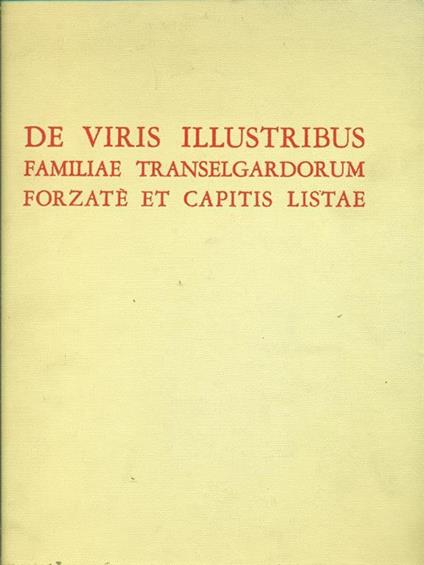 De viris illustribus familiae transelgardorum forzate et capitis listae - copertina