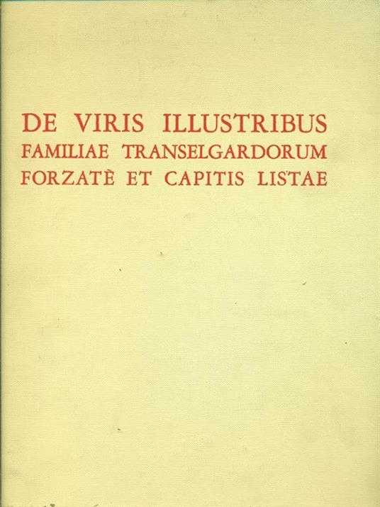 De viris illustribus familiae transelgardorum forzate et capitis listae - copertina