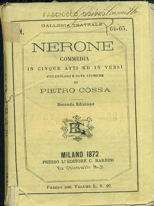 Nerone - Pietro Cossa - copertina