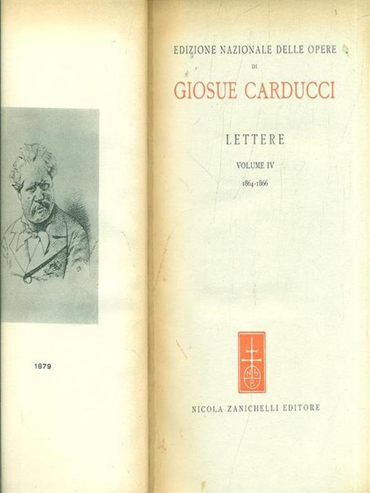 Lettere IV - Giosuè Carducci - copertina