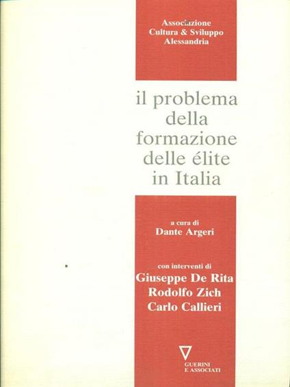Il problema della formazione delle elite in Italia - copertina