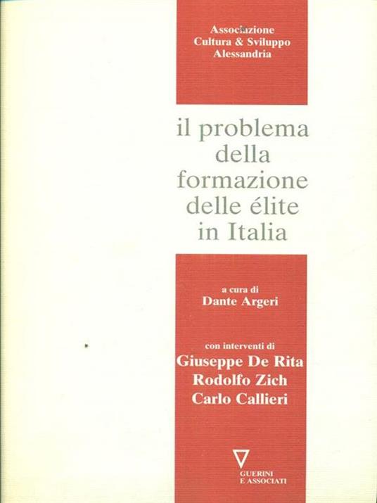 Il problema della formazione delle elite in Italia - copertina