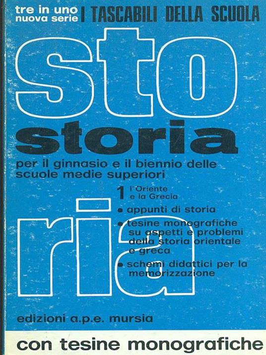 Storia per il bienno 1 - Franco Moretti - copertina