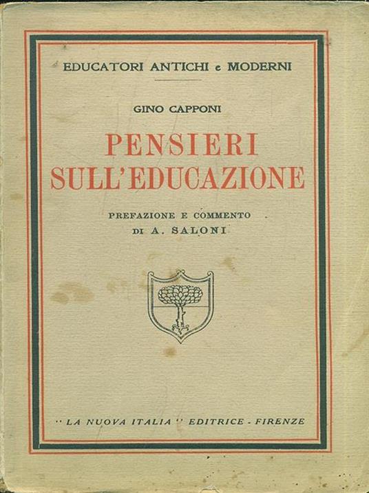 Pensieri sull'educazione - Gino Capponi - copertina
