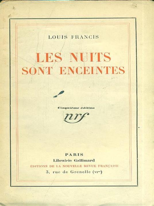 Les nuits sont enceintes - Louis Francis - copertina