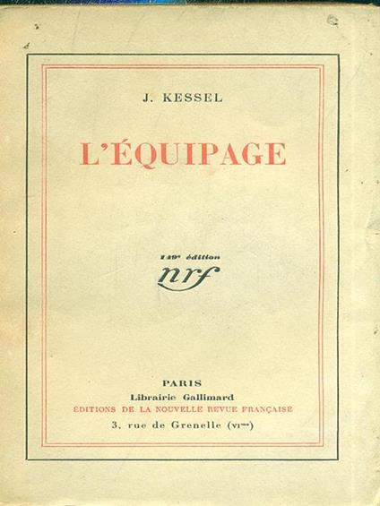 L' Equipage - Joseph Kessel - copertina