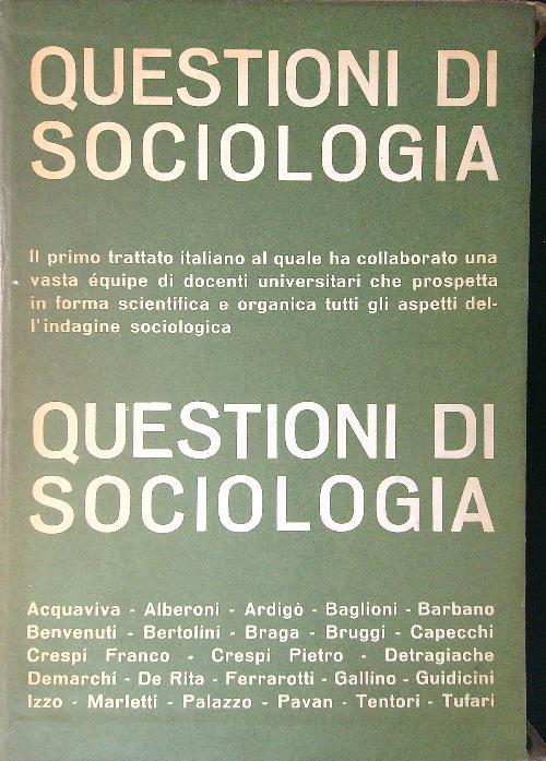 Questioni di sociologia