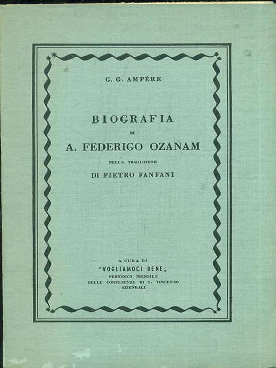 Biografia di A. Federigo Ozanam - copertina