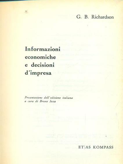 Informazioni economiche e decisioni d'impresa - copertina
