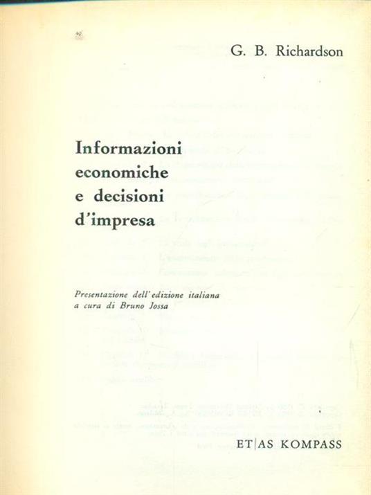 Informazioni economiche e decisioni d'impresa - copertina