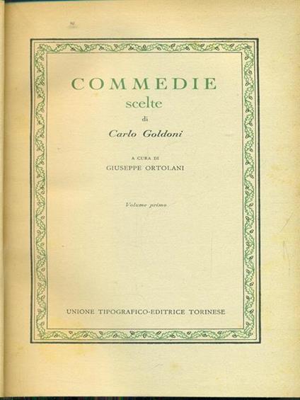 Commedie scelte volume primo - Carlo Goldoni - copertina
