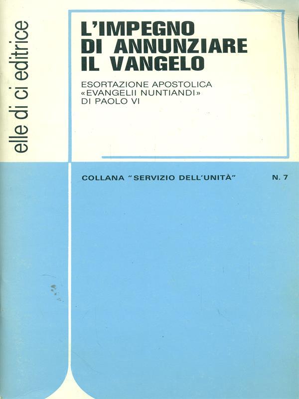 L' impegno di annunziare il Vangelo