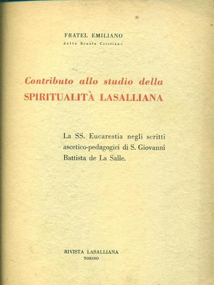 Contributo allo studio della spiritualità lasalliana - copertina