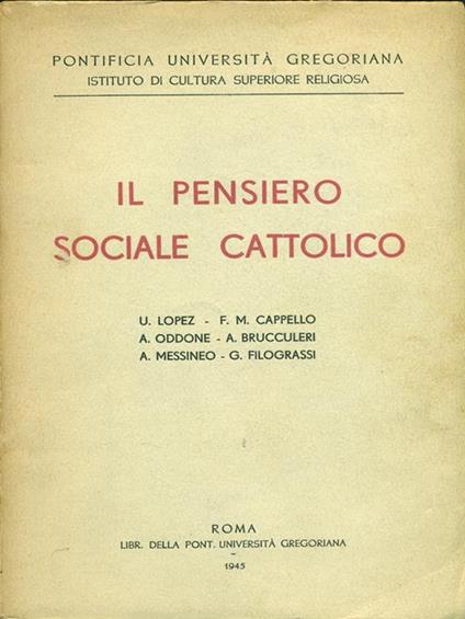Il pensiero sociale cattolico - copertina