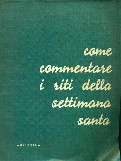 Come commentare i riti della settimana santa - copertina